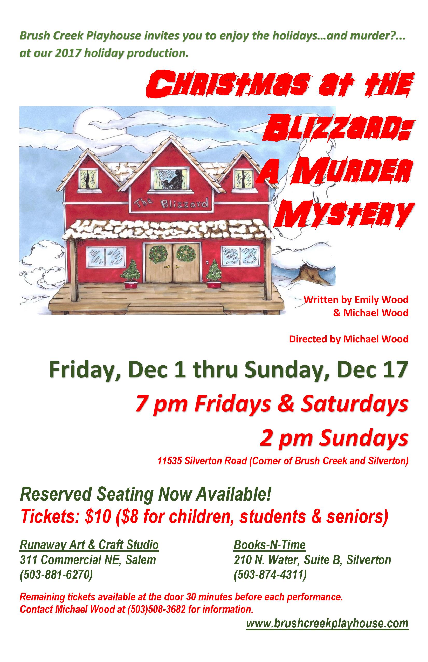 Christmas At The Blizzard A Murder Mystery Evening Performance